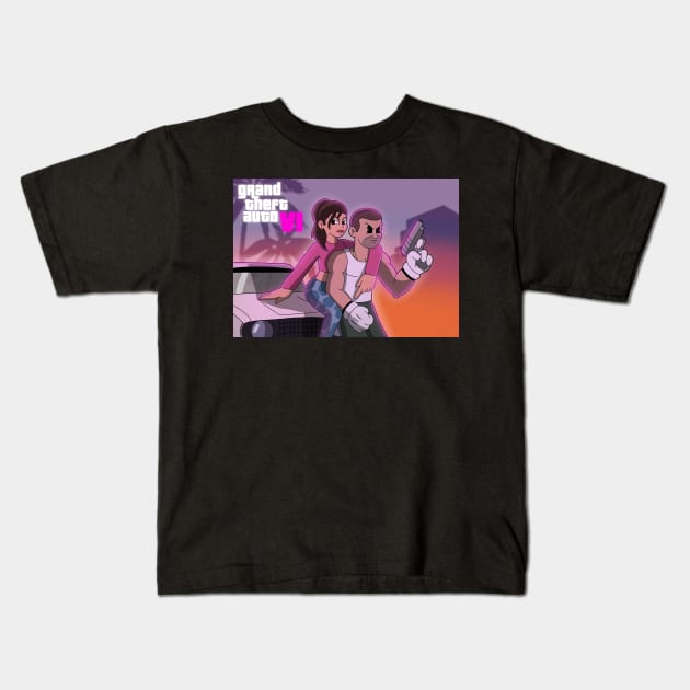 GTA 6 Kids T-Shirt by Style cuphead 